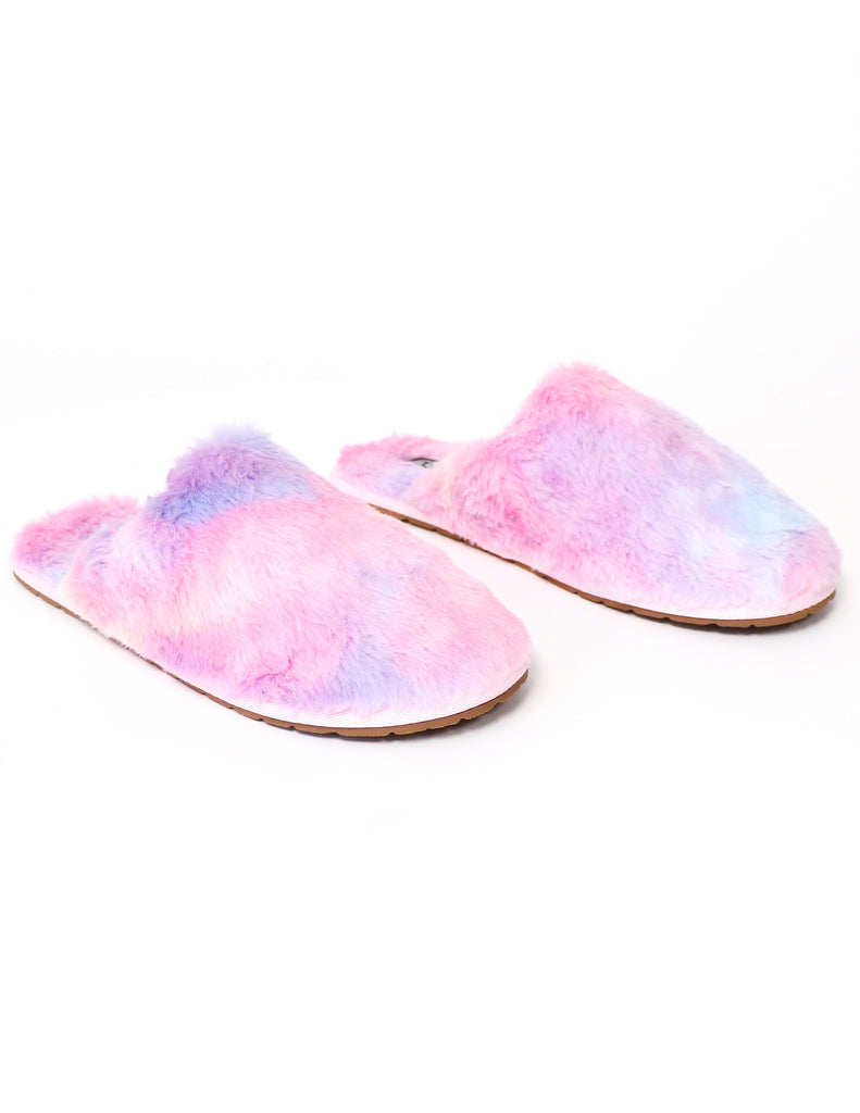 Elle bleu shoes fuzzy wuzzy rainbow closed toe slippers