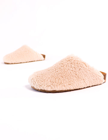 i'm teddy to go beige clogs on white background - elle bleu shoes