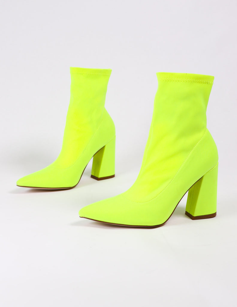 lime green highlight of my life bootie on white background