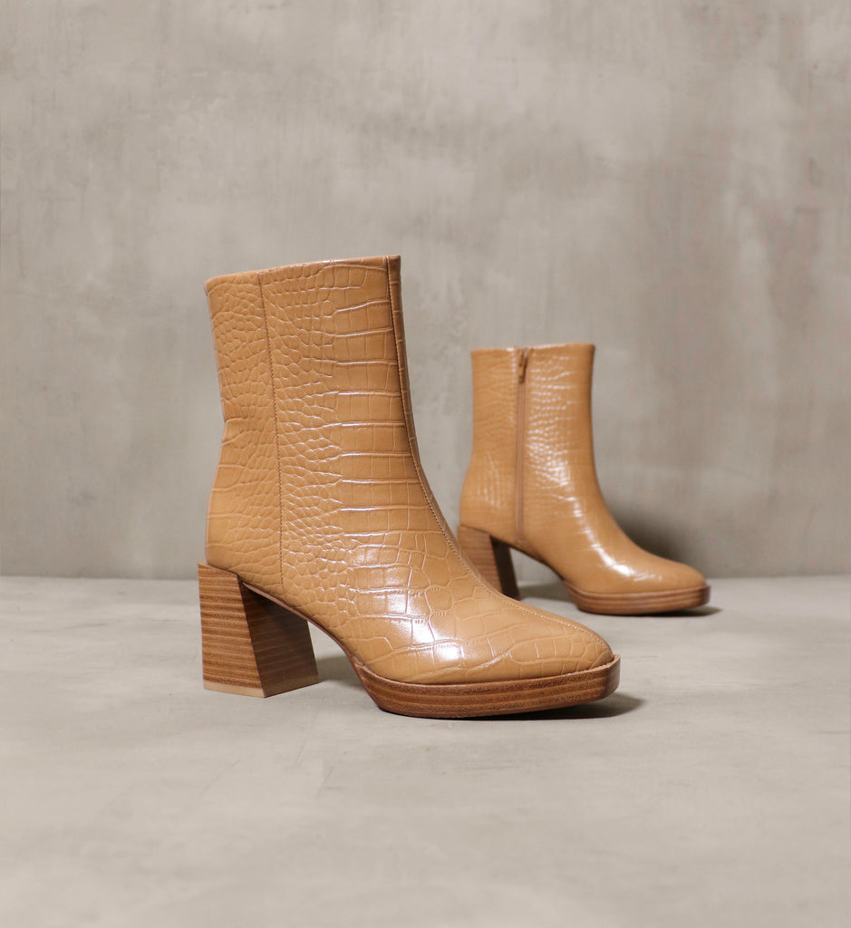 The Out On A High Bootie in camel.