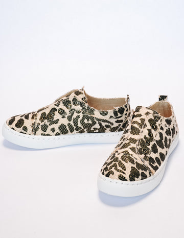 Leopard get your sneak on sneaker on white background - elle bleu