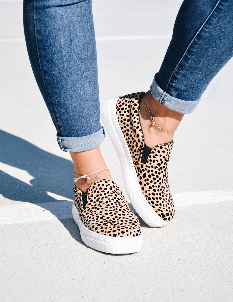 Sole call leopard sneaker on model - elle bleu shoes