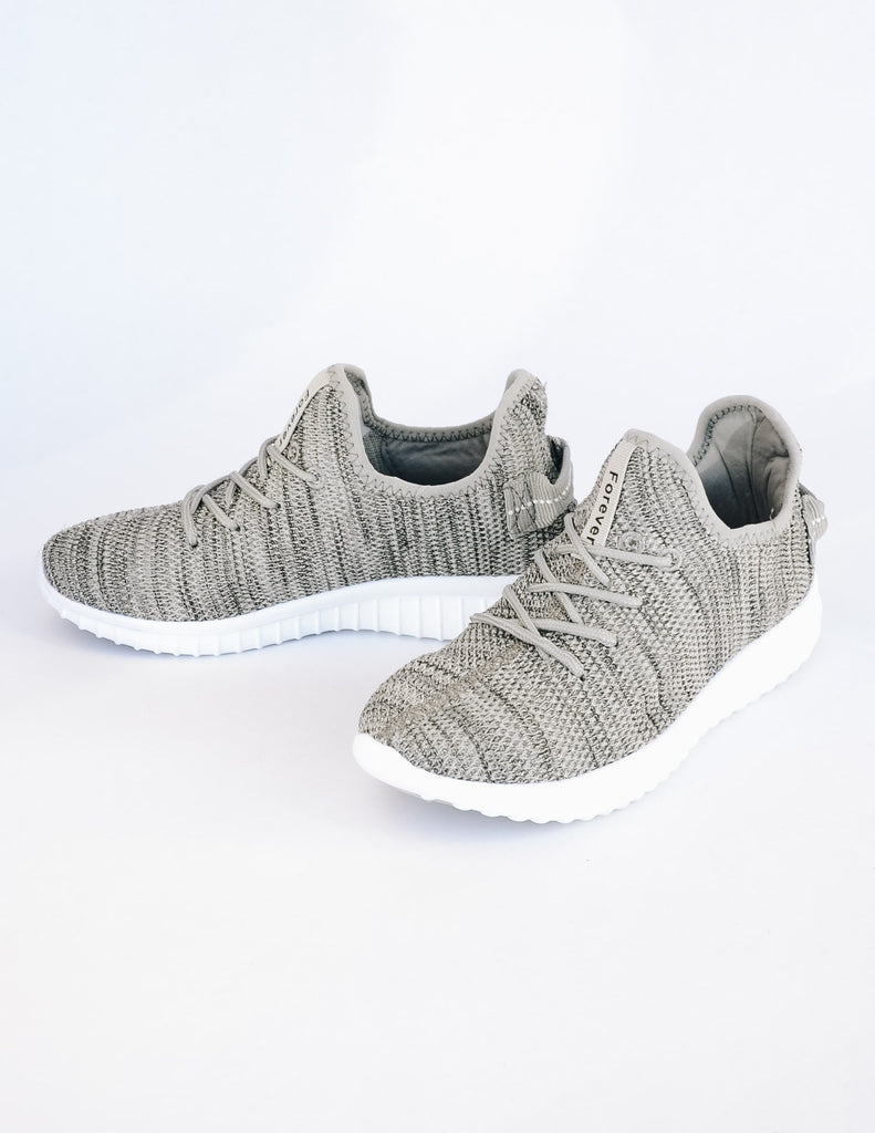 Grey woven sneakers with grey laces and white sole - elle bleu shoes
