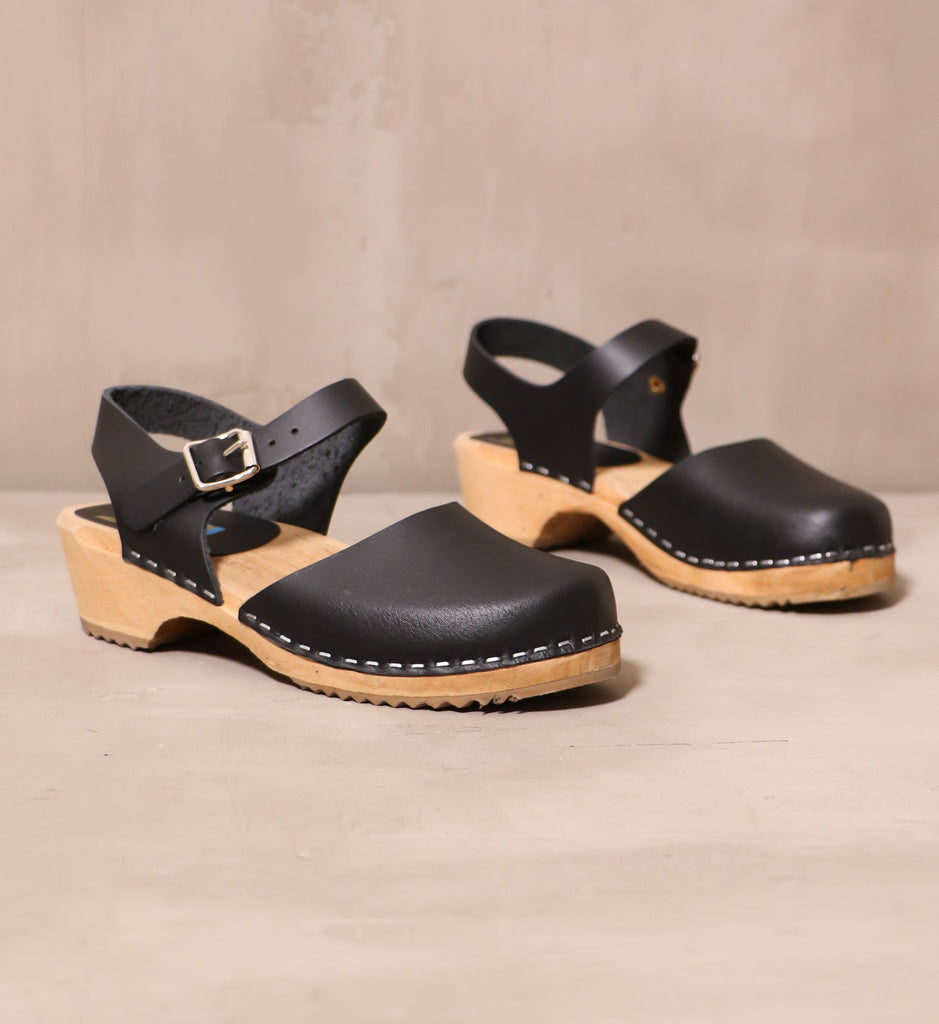 The Every Little Step Swedish clog in black.