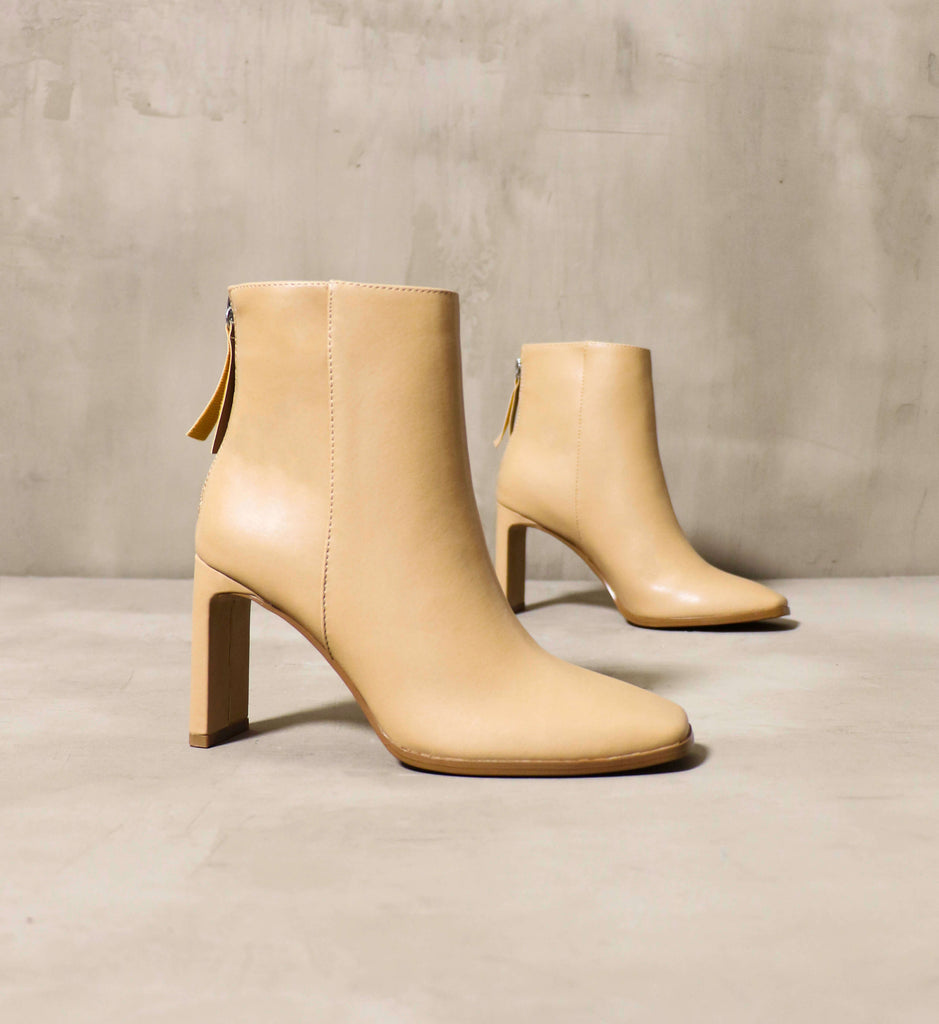 The Not that Basic ankle boot in natural facing to the right - Elle Bleu Shoes