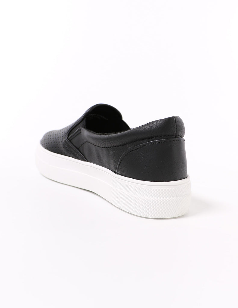 black perforated perf every penny sneaker - elle bleu shoes