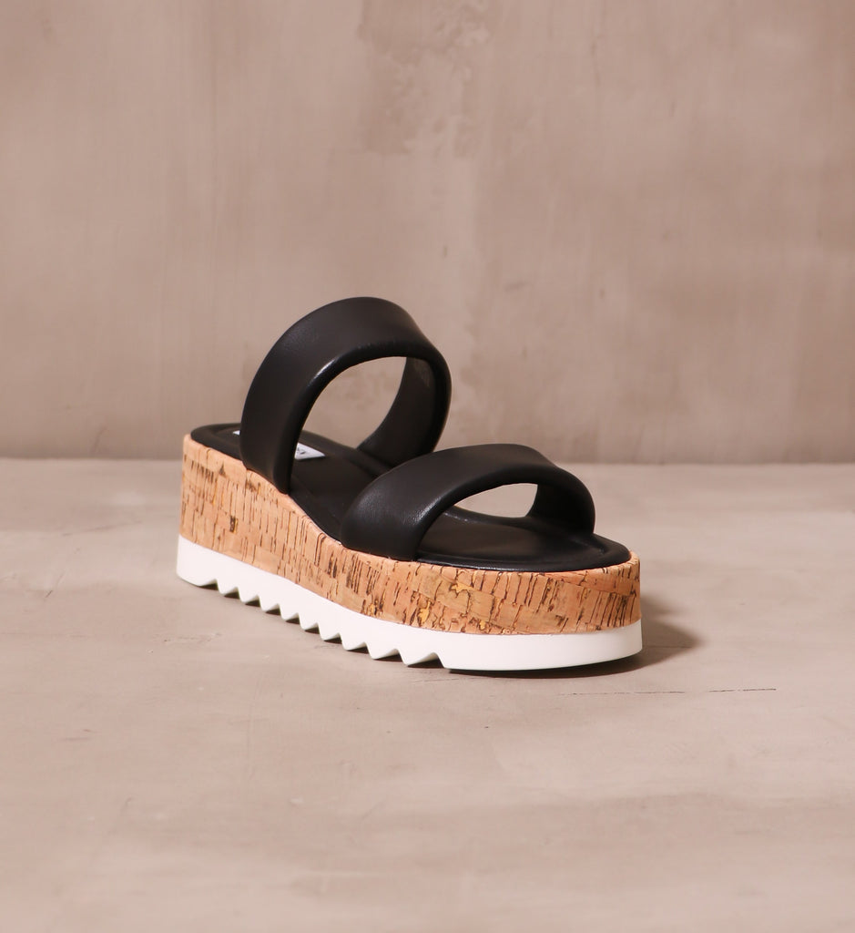 front of the open toe sole purpose platform sandal with open toe and back